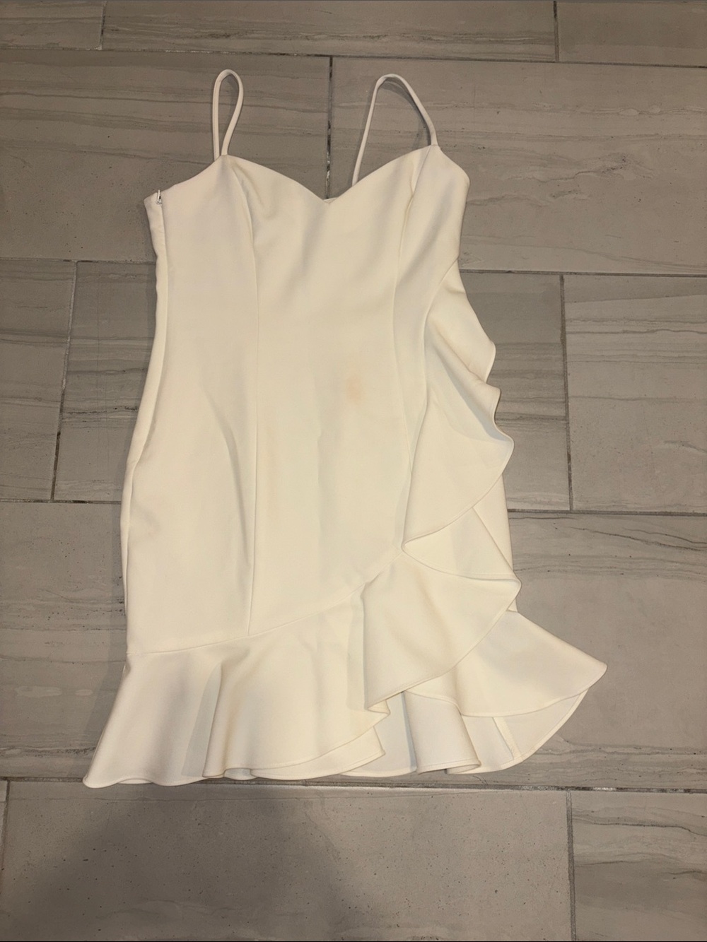 Likely White Ruffle-Trim Slip Dress Revolve